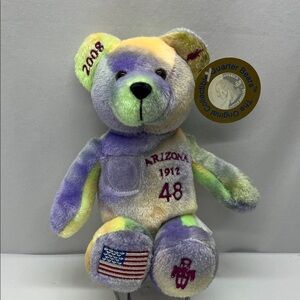 Collectible Quarter Bear Arizona #48 Plush - Multicolor Tie-Dye Bear